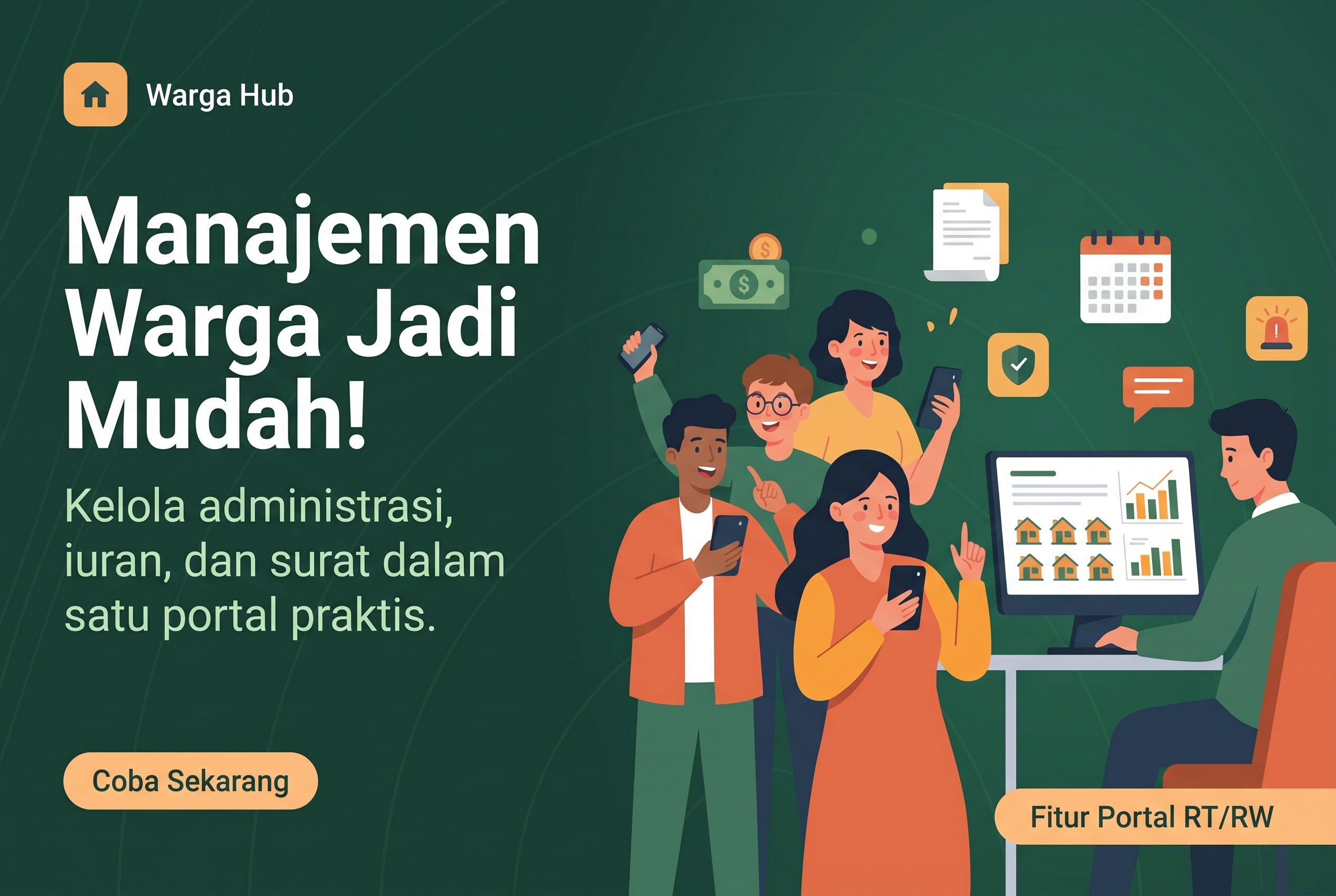 Tampilan template WargaHUB